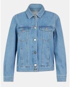 Veste en jean courte bleu moyen