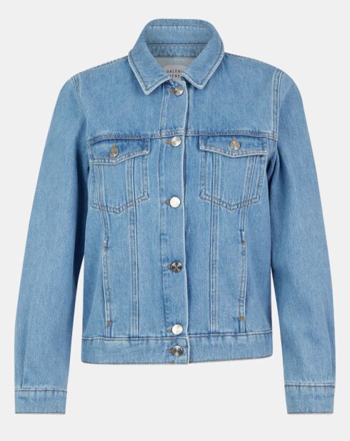 Veste en jean courte bleu moyen