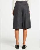 Pantalon jupe-culotte en Laine mélangée Cancun gris foncé