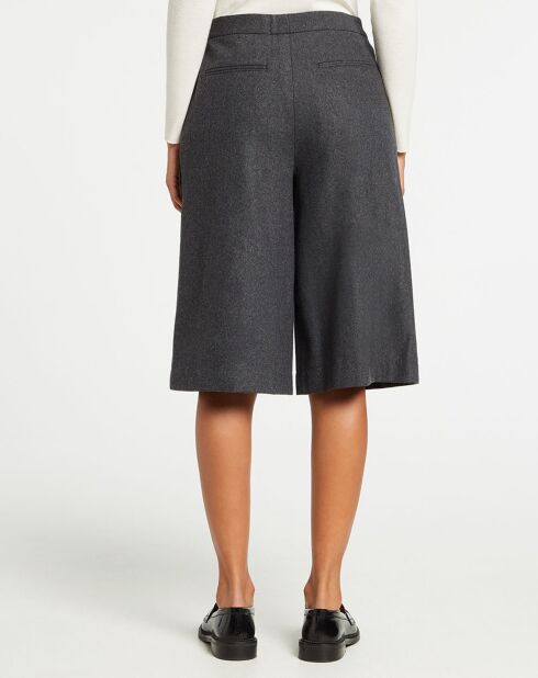 Pantalon jupe-culotte en Laine mélangée Cancun gris foncé