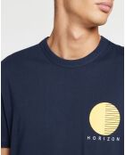 T-Shirt Coton Bio Graphic Bauhaus bleu marine