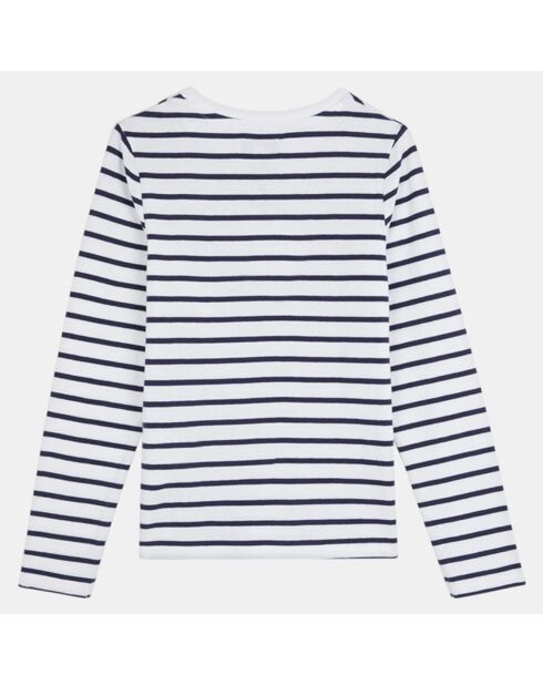 Pull marinière en Coton bio bleu marine