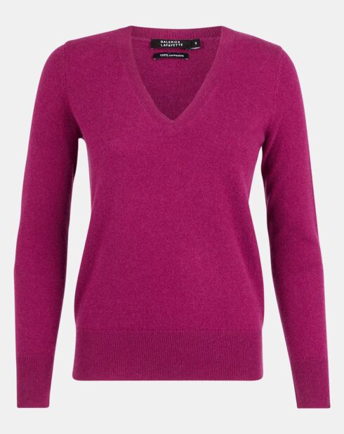 Pull 100% Cachemire Zocon col V violet