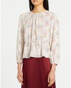 Blouse fluide Gala imprimée beige clair