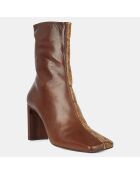 Bottines en Cuir marron - Talon 8.5 cm