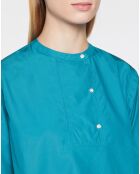 Blouse droite en Coton Genoise bleu moyen