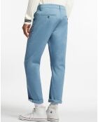 Pantalon chino droit bleu vert