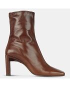 Bottines en Cuir marron - Talon 8.5 cm