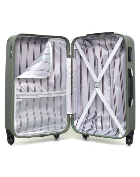 Valise Moyen Séjour 4 roues simples Porter 65 cm vert kaki