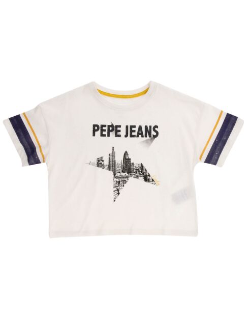 T-Shirt crop en Coton blanc