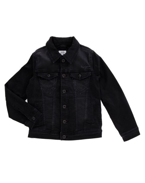 Veste en jeans droite noire
