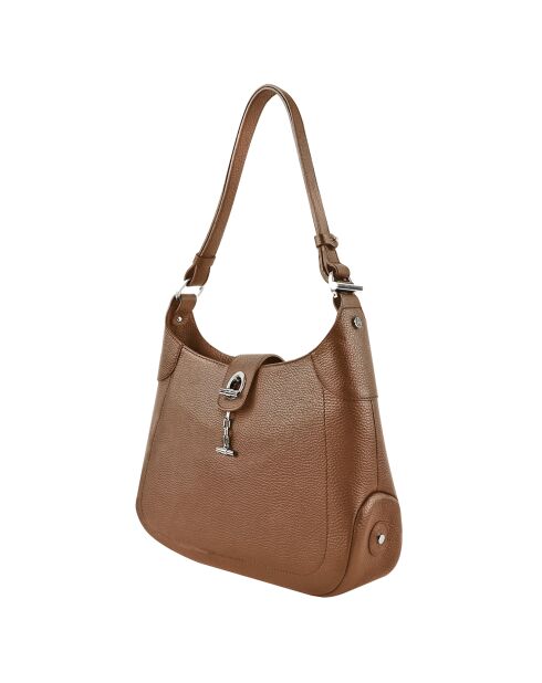 Sac porté épaule en Cuir Paris cognac - 32x30x8 cm