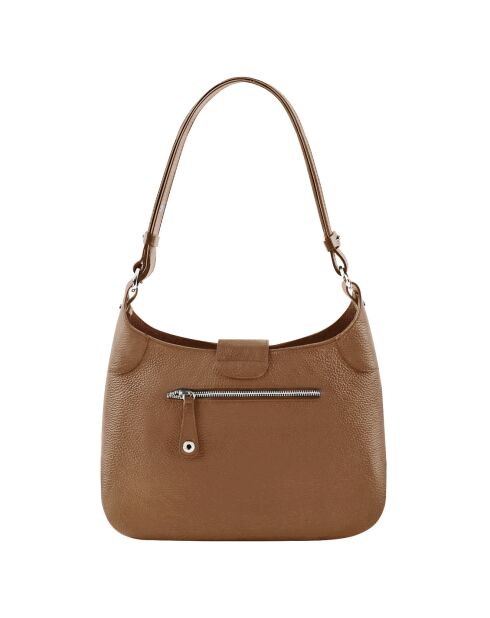 Sac porté épaule en Cuir Paris cognac - 32x30x8 cm