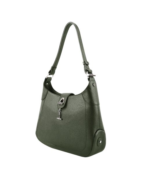 Sac porté épaule en Cuir Paris eucalyptus - 32x30x8 cm
