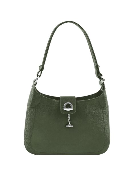 Sac porté épaule en Cuir Paris eucalyptus - 32x30x8 cm