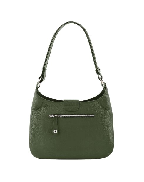 Sac porté épaule en Cuir Paris eucalyptus - 32x30x8 cm