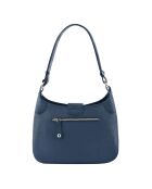 Sac porté épaule en Cuir Paris marine - 32x30x8 cm