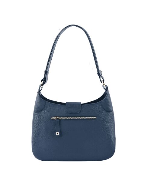Sac porté épaule en Cuir Paris marine - 32x30x8 cm