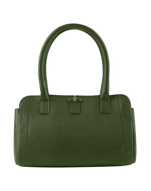 Sac porté épaule en Cuir Paris eucalyptus - 33x20x15 cm