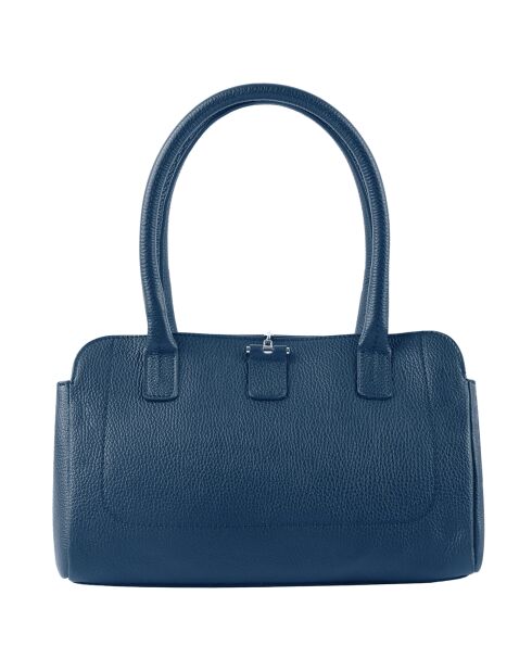 Sac porté épaule en Cuir Paris marine - 33x20x15 cm