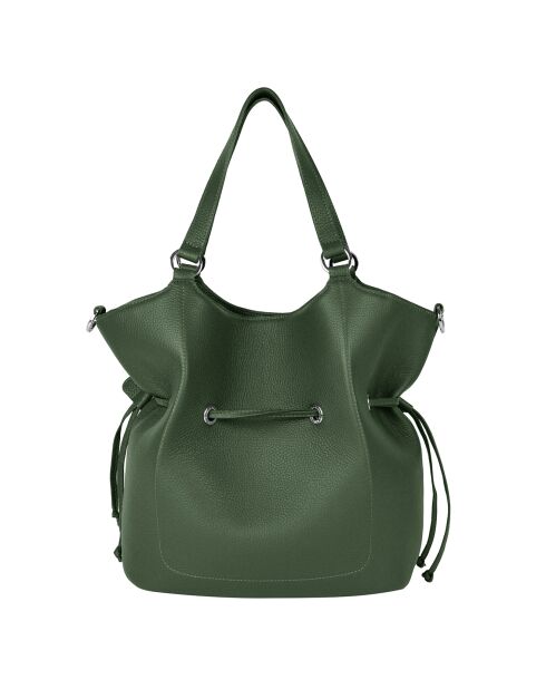 Sac porté épaule en Cuir Paris eucalyptus - 28x31x13.5 cm