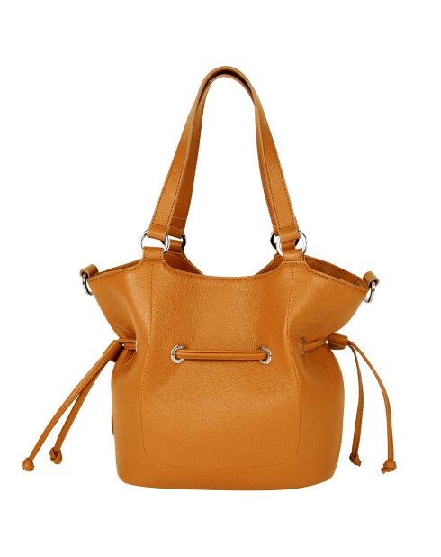 Sac à main en Cuir Paris orange - 23x24x12 cm