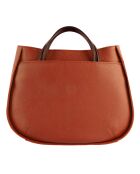 Sac à main en Cuir Fidele argile - 26x34x13 cm