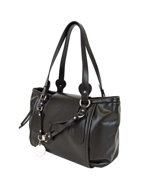 Bandolera de piel negra Cult - 35x23x14 cm