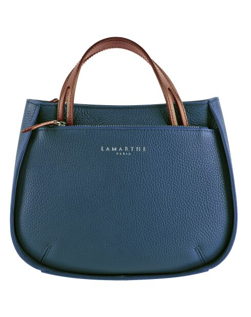 Sac à main en Cuir Fidèle marine - 22x27x9 cm