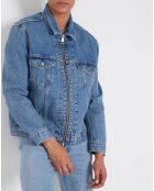 Veste en jean Zip Type 3 Trucker Davidson bleue