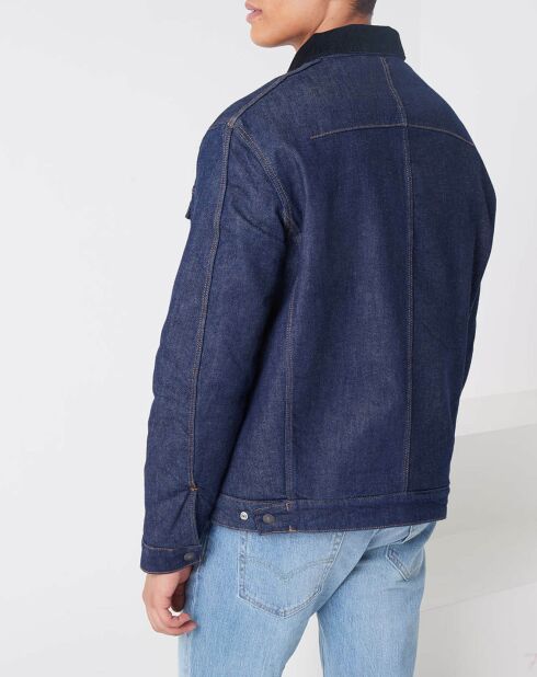 Veste en Jean fourrée Sherpa Trucker bleu brut