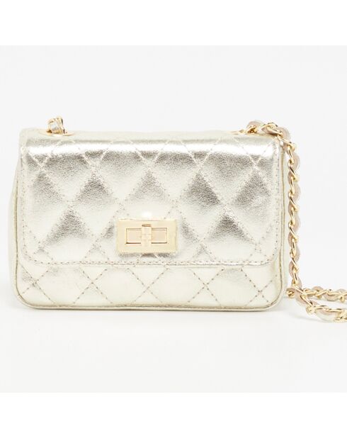 Sac bandoulière en Cuir Avila doré - 18x12x5 cm