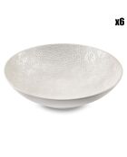 6 Assiettes creuses Japan blanches - D.20.5 cm