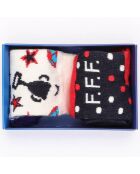 Coffret 2 Paires de Chaussettes FFF multicolores