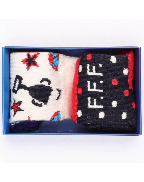 Coffret 2 Paires de Chaussettes FFF multicolores