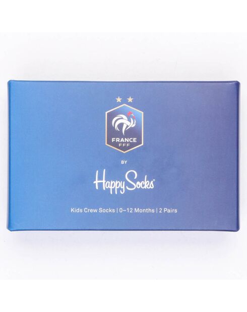 Coffret 2 Paires de Chaussettes FFF multicolores