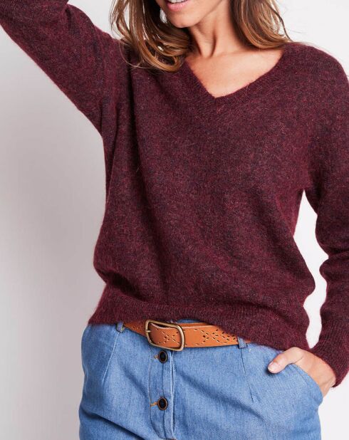 Pull en Mohair & Laine mélangés Scott prunelle