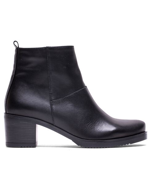 Bottines en Cuir Joyce noires - Talon 5 cm