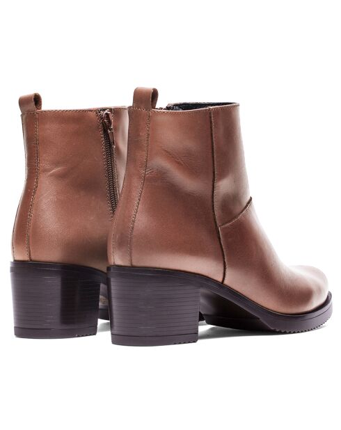Bottines en Cuir Joyce marron - Talon 5 cm