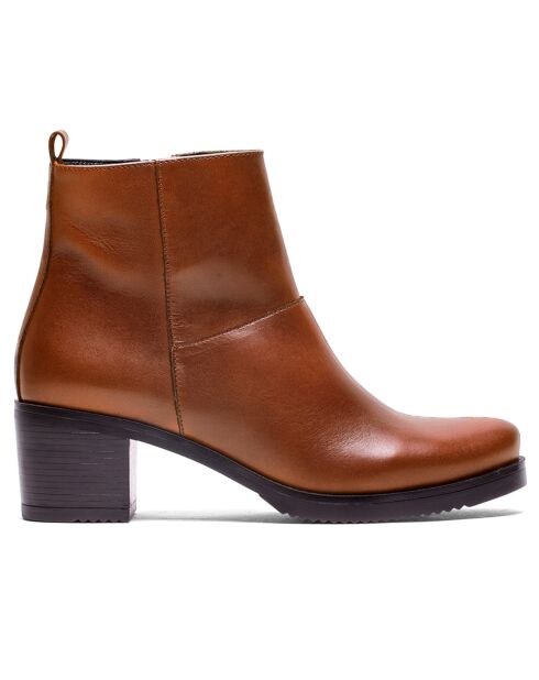 Bottines en Cuir Joyce cognacs - Talon 5 cm