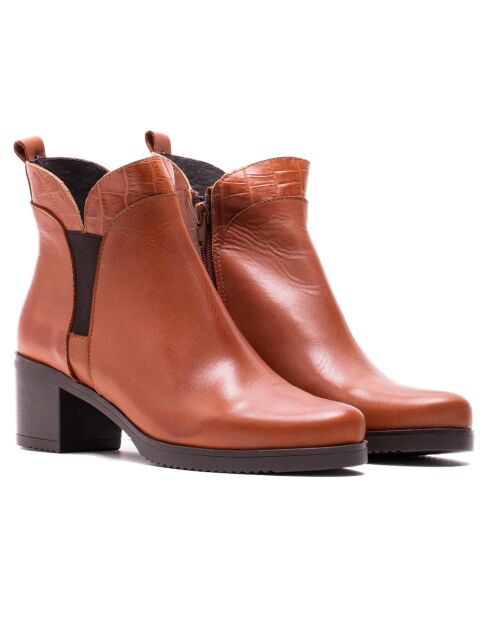 Bottines en Cuir Molly cognacs