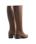 Rubinrote Lederstiefel - 5,5 cm Absatz
