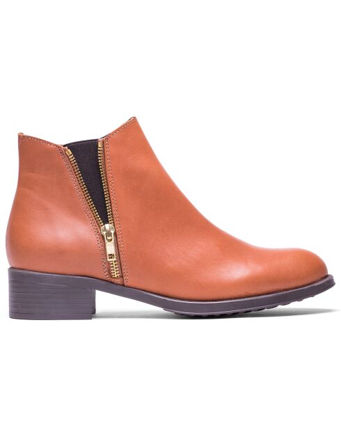 Bottines en Cuir Elly cognacs