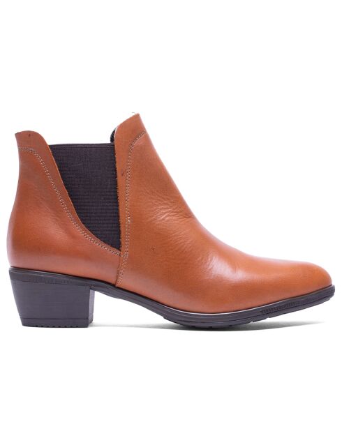 Bottines en Cuir Leena cognacs