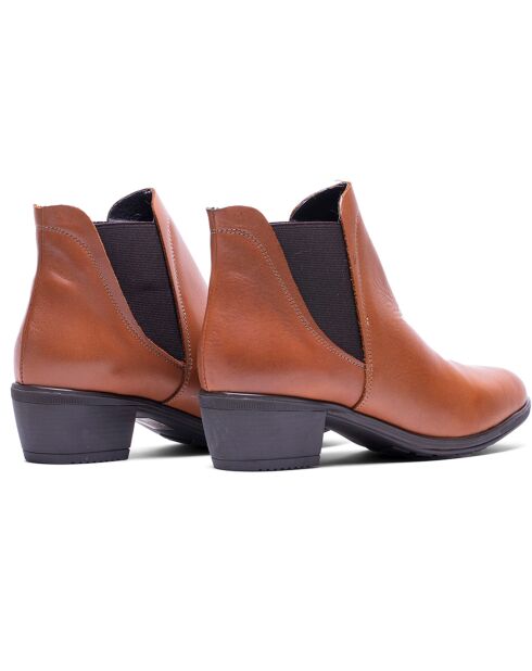 Bottines en Cuir Leena cognacs