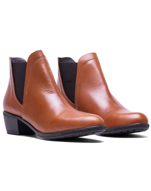 Bottines en Cuir Leena cognacs