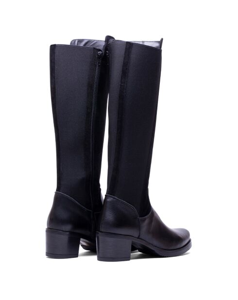 Bottes en Cuir Faith noires - Talon 5.5 cm
