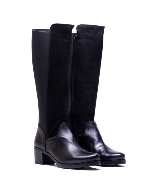 Bottes en Cuir Faith noires - Talon 5.5 cm