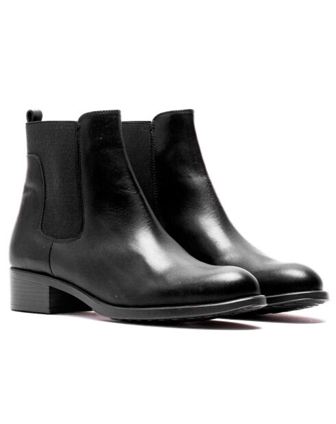Chelsea Boots en Cuir Pearl noires