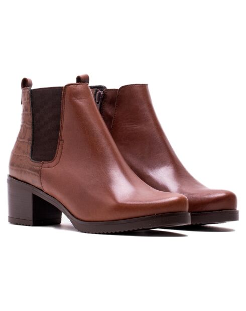 Chelsea Boots en Cuir Tracy marron